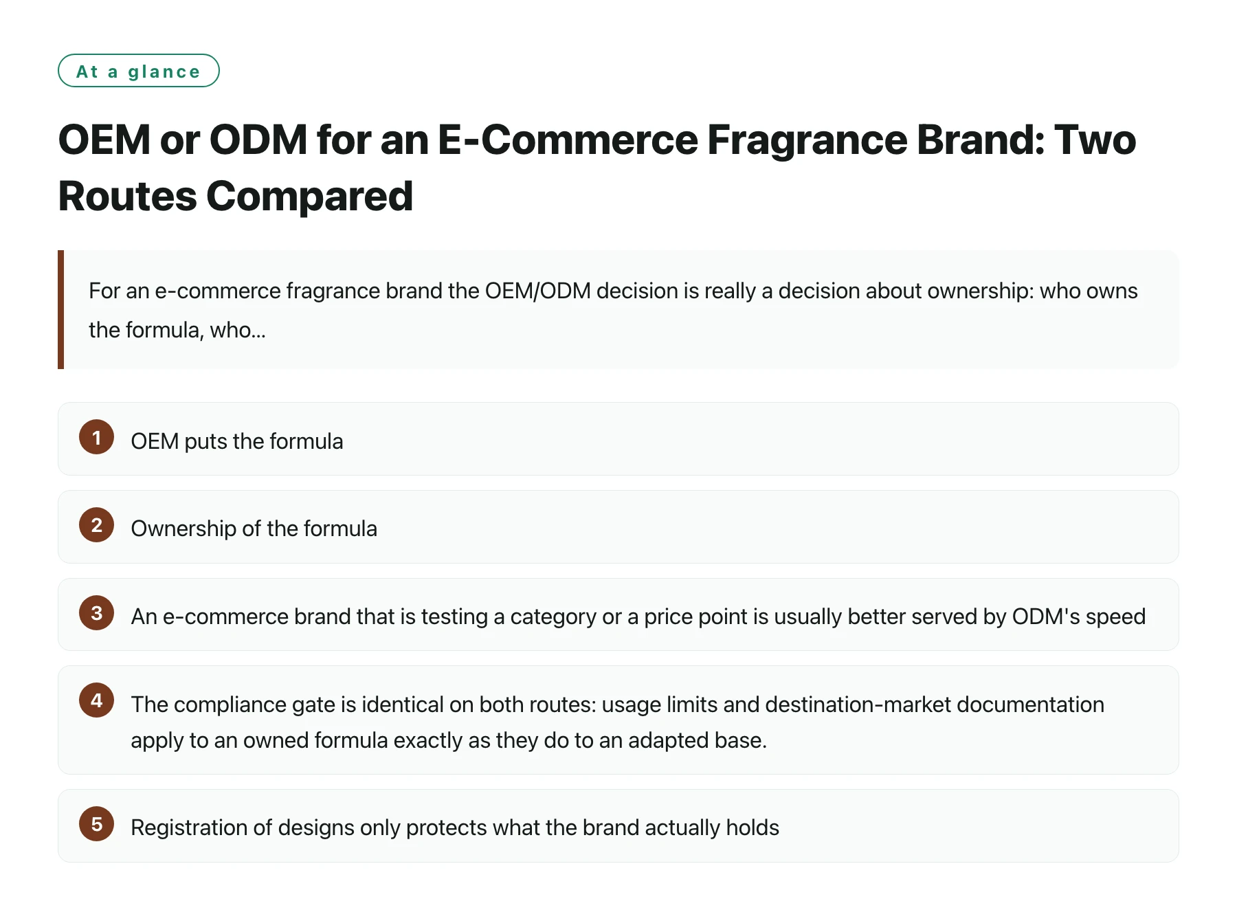 OEM or ODM for an E-Commerce Fragrance Brand: Two Routes Compared——全文要点速览